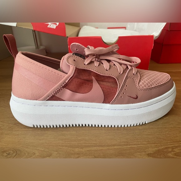 Nike Shoes - Nike Women's Court Vision Alta TXT Dusty Rose Slip-On Platform Sneakers